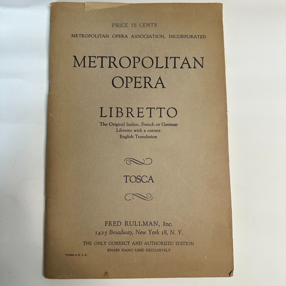 TOSCA‎ - METROPOLITAN OPERA HOUSE - GIACOMO PUCCINI